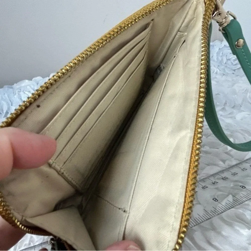 Spartina‎ 449 Wallet Zip Around Wristlet Leather & Linen